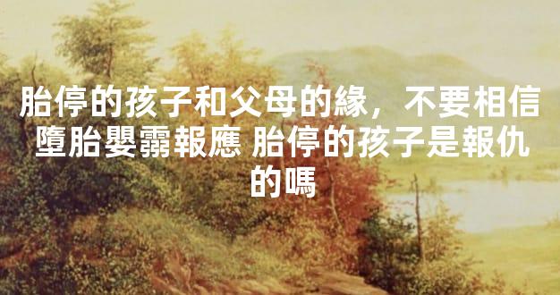 胎停的孩子和父母的緣，不要相信墮胎嬰霛報應 胎停的孩子是報仇的嗎